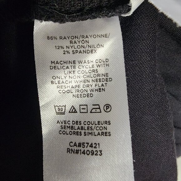 Ann Taylor Loft Dress Womens Size 4 Solid All Black Short Sleeve Zip Back Soft - Picture 6 of 6